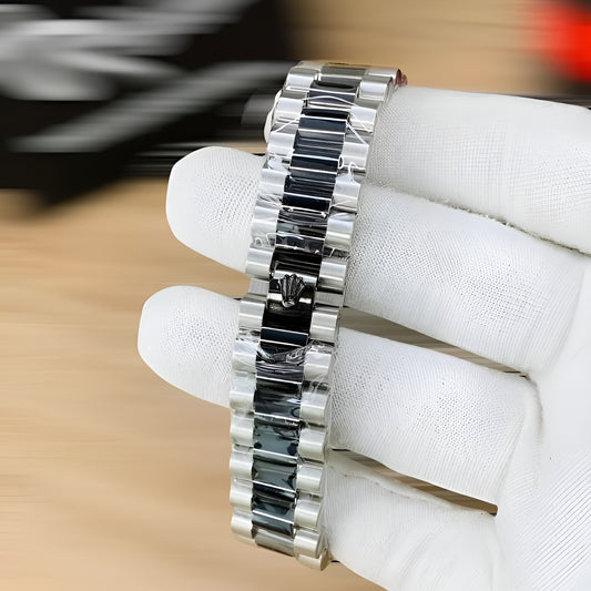 OYSTER PREPETUL | BLACK SILVER