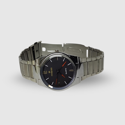 VALTIC | SILVER BAND & BLACK DIAL